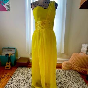 One shoulder prom or bridesmaids gown